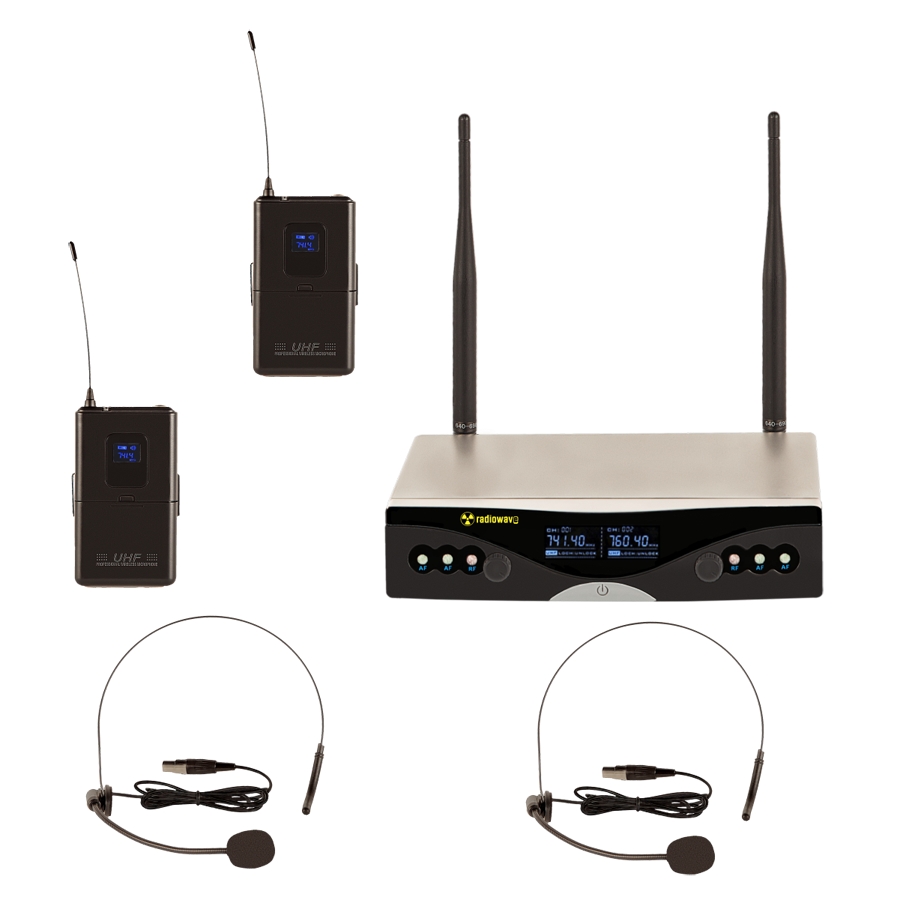 Radiowave UHS-402B радиосистема с 2 черными головными микрофонами